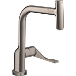 AX Citterio Jednouchwytowa bateria kuchenna Select 230 z wyciąganą wylewką, Stal Szlachetna Finish