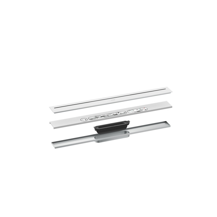 AX Drain Element zewnętrzny odpływu liniowego 700, montaż odsunięty od ściany, Biały Matowy