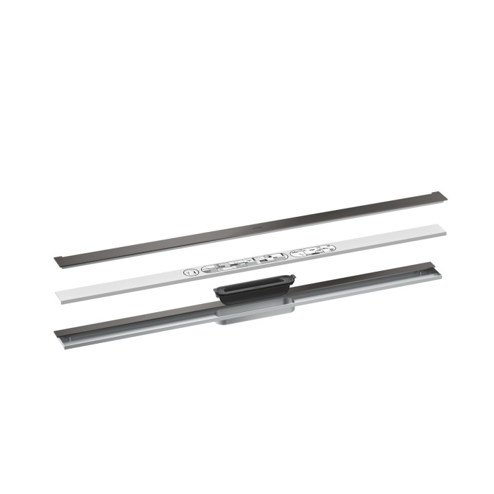 AX Drain Element zewnętrzny odpływu liniowego 1000, montaż przyścienny, Czarny Chrom Szczotkowany
