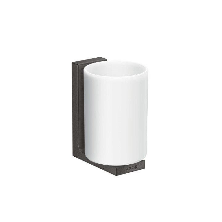 AX Universal Rectangular Kubek na szczoteczki do zębów, Czarny Chrom Szczotkowany
