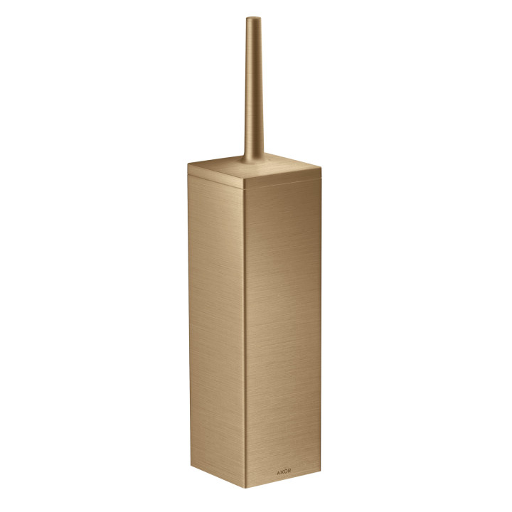 AX Universal Rectangular Szczotka do WC z pojemnikiem, ścienna, Brąz Szczotkowany
