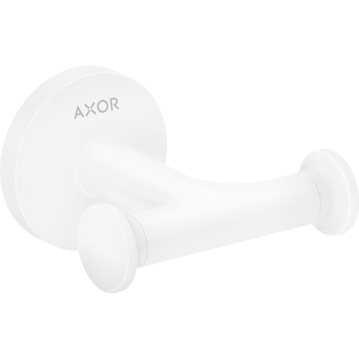Axor Universal Circular Haczyk na ręcznik, podwójny, Biały Matowy