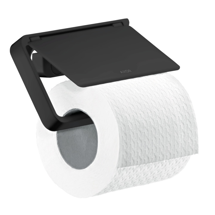 AX Universal Softsquare Uchwyt na papier toaletowy z osłoną, Czarny Matowy