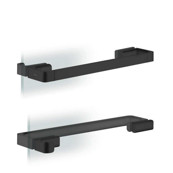AX Universal Softsquare Uchwyt drzwi prysznicowych 444 mm, Czarny Matowy
