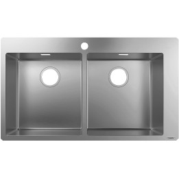Hansgrohe S71 S711-F765 Zlewozmywak nablatowy 370/370, Stal