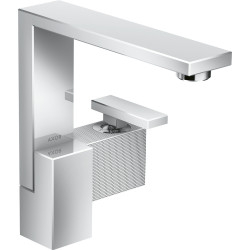 Axor Edge Jednouchwytowa bateria umywalkowa 190 z kompletem odpływowym Push-Open, szlif diamentowy, Chrom