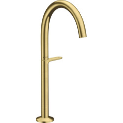 Axor One Bateria umywalkowa Select 260 do umywalek nablatowych z kompletem odpływowym Push-Open, Mosiądz Szczotkowany