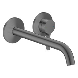 Axor One Jednouchwytowa bateria umywalkowa z wylewką 220 mm, ścienna, podtynkowa, Czarny Chrom Szczotkowany