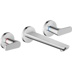 AX Citterio C 3-otworowa bateria umywalkowa z wylewką 195 mm, ścienna, podtynkowa, Chrom