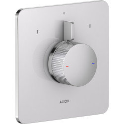 Axor Citterio C Bateria prysznicowa z mieszaczem do 2 odbiorników, podtynkowa, szlif kwadratowy, Chrom