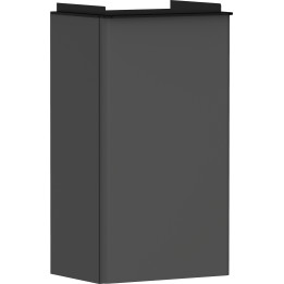 HG Xelu Q Szafka pod małą umywalkę wiszącą z drzwiami lewymi 340/245, Szary Diament Matowy, Kolor uchwytów: Czarny Matowy