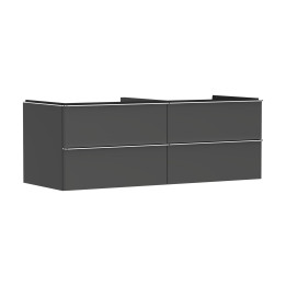 HG Xelu Q Szafka pod umywalkę nablatową z 4 szufladami 1360/550, Szary Diament Matowy, Kolor uchwytów: Chrom