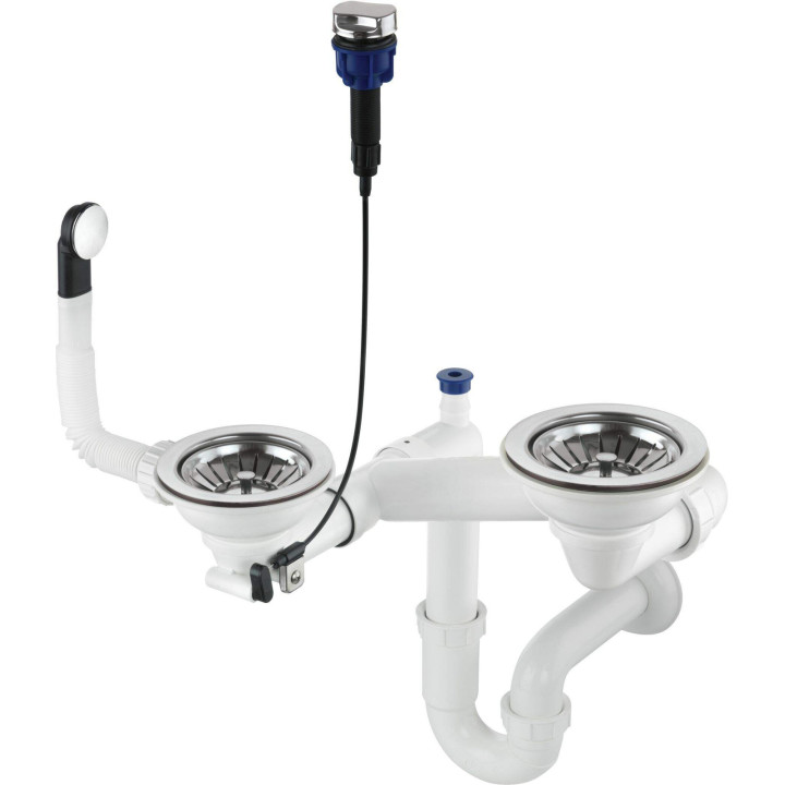 SYFON DO ZLEWOZMYWAKA GRANITOWEGO 1.5- I 2-KOMOROWEGO - SPACE-SAvER STAL ZXY 9973