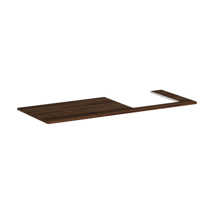 HG Xelu Q Blat 1360/550 z wycięciem po prawej stronie pod umywalkę wpuszczaną, szlifowaną 500/480, Ciemny Orzech