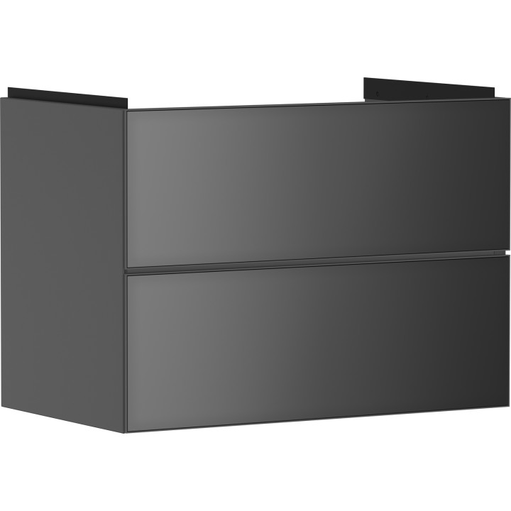 HG Xevolos E Szafka pod umywalkę wiszącą z 2 szufladami 780/475, Szary Łupek Matowy, Kolor frontu: Szary Łupek Metaliczny