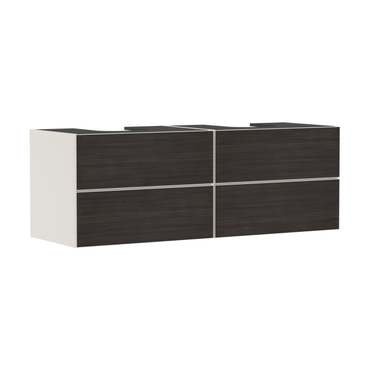 HG Xevolos E Szafka pod 2 szlifowane umywalki wpuszczane w blat/nablatowe z 4 szufladami 1570/550, Piaskowy Beż Matowy, Kolor fr