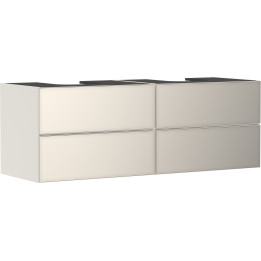 HG Xevolos E Szafka pod 2 szlifowane umywalki wpuszczane w blat/nablatowe z 4 szufladami 1570/550, Piaskowy Beż Mat. Kolor front