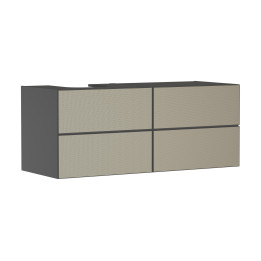 HG Xevolos E Szafka pod szlifowaną umywalkę wpuszczaną w blat/nablatową po lewej str. z 4 sz. 1370/550, Szary Łupek Mat. Kolor f