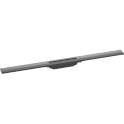 RainDrain Flex Element zewnętrzny odpływu liniowego 900 do przycięcia, montaż odsunięty od ściany, Czarny Chrom Szczotkowany