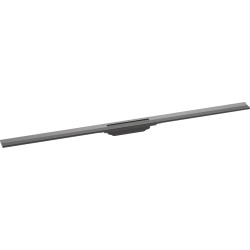 RainDrain Flex Element zewnętrzny odpływu liniowego 1200 do przycięcia, montaż odsunięty od ściany, Czarny Chrom Szczotkowany