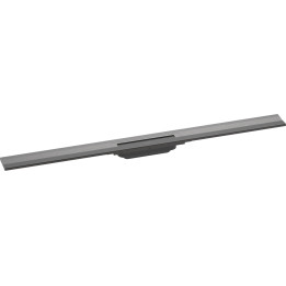 HG RainDrain Flex Element zewnętrzny odpływu liniowego 1000 z możliwością przycięcia, montaż przyścienny, Czarny Chrom Szczotkow