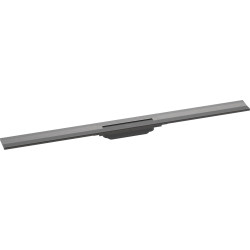 Hansgrohe RainDrain Flex Element zewnętrzny odpływu liniowego 1000 do przycięcia, montaż przyścienny, Czarny Chrom Szczotkowany