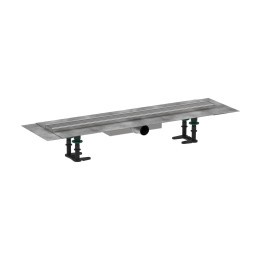 HG RainDrain Compact Kompletny odpływ liniowy 700, ruszt ozdobny, niski, Stal Szlachetna Szczotkowana