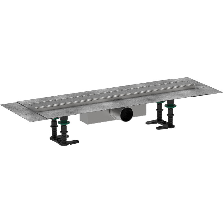 HG RainDrain Compact Kompletny odpływ liniowy 600, ruszt ozdobny, standardowy, Stal Szlachetna Szczotkowana