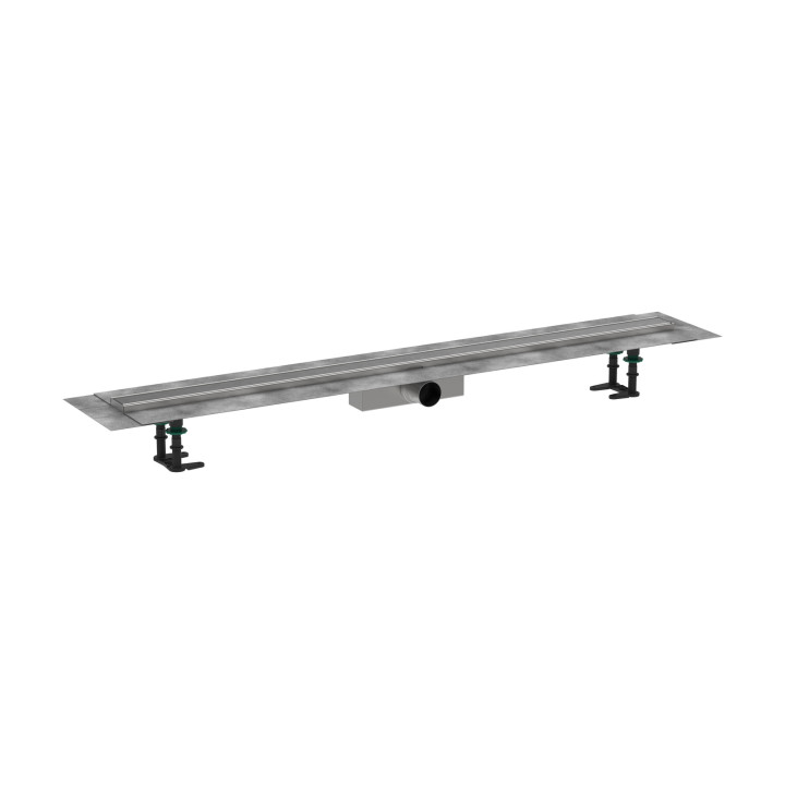 HG RainDrain Compact Kompletny odpływ liniowy 1200, ruszt ozdobny, standardowy, Stal Szlachetna Szczotkowana