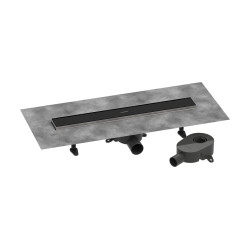 Hansgrohe RainDrain Go Kompletny odpływ liniowy 600, ruszt ozdobny/do wyłożenia płytkami, standardowy/niski, Czarny Matowy