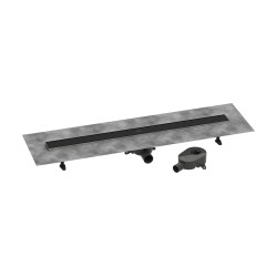 Hansgrohe RainDrain Go Kompletny odpływ liniowy 1000, ruszt ozdobny/do wyłożenia płytkami, standardowy/niski, Czarny Matowy
