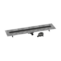 Hansgrohe RainDrain Go Kompletny odpływ liniowy 1200, ruszt ozdobny/do wyłożenia płytkami, standardowy/niski, Czarny Matowy