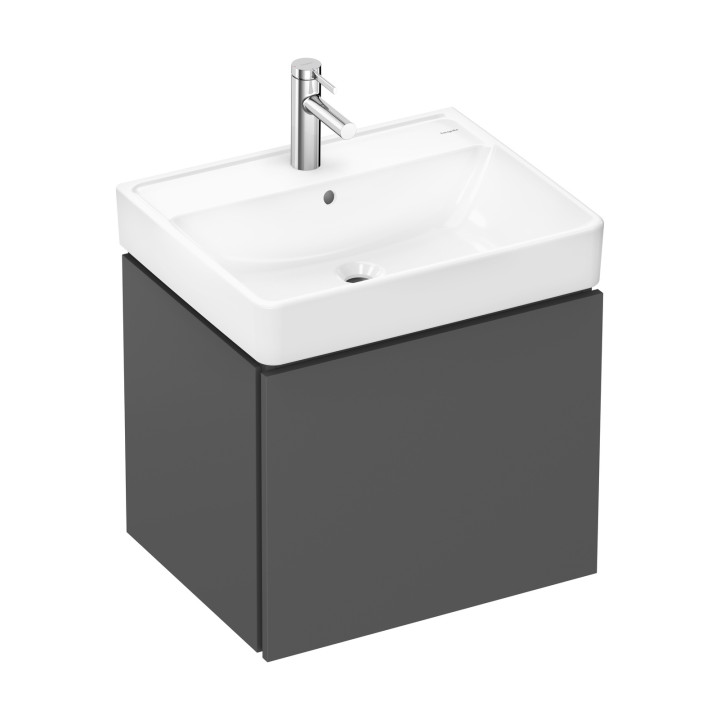 HG Xanuia Q Umywalka wisząca 600/480 z otworem na baterię, z przelewem, Biały