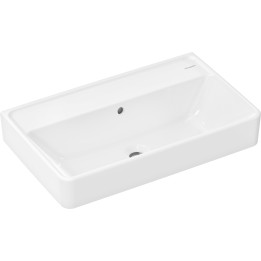 HG Xanuia Q Umywalka wisząca Compact 650/390 bez otworu na baterię, z przelewem, Biały
