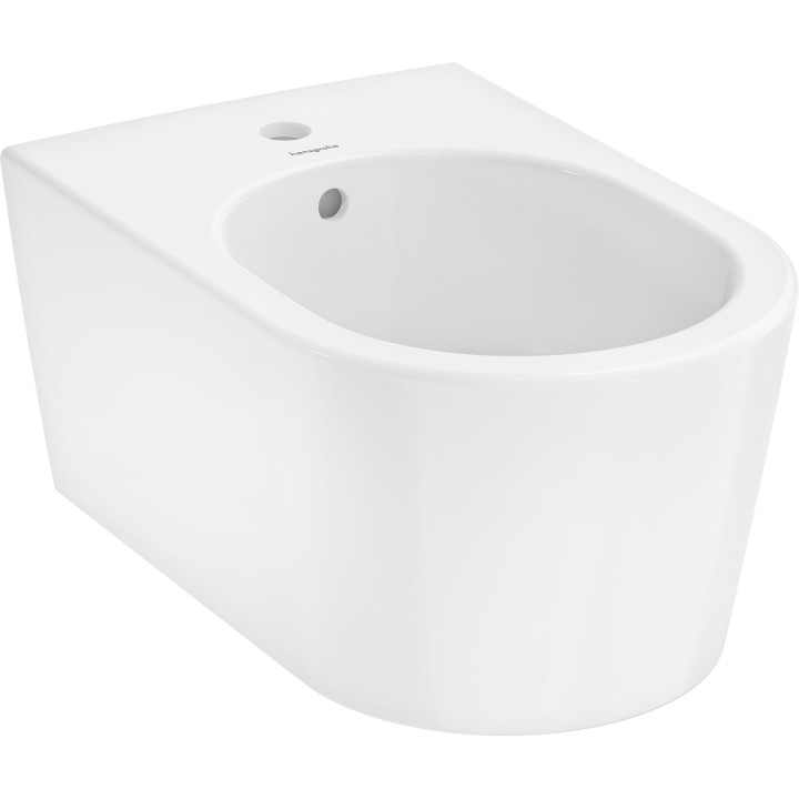 HG EluPura S Bidet wiszący 540 z otworem na baterię, z przelewem, Biały
