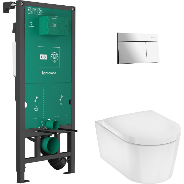 Hansgrohe EluPura S Zestaw stelaż podtynkowy iFrame z przyciskiem