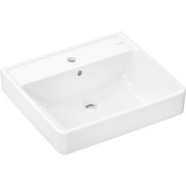 HG Xanuia Q Umywalka wisząca 550/480 z otworem na baterię, z przelewem, SmartClean, Biały