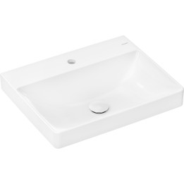 HG Xelu Q Umywalka wisząca 600/480 z otworem na baterię, bez przelewu, SmartClean, Biały