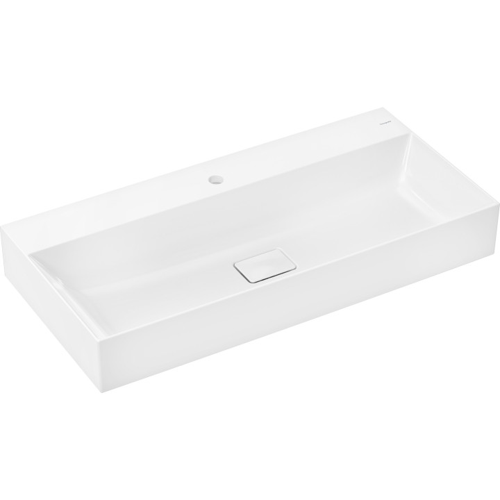 HG Xevolos E Umywalka wisząca 1000/480 z otworem na baterię, bez przelewu, SmartClean, Biały