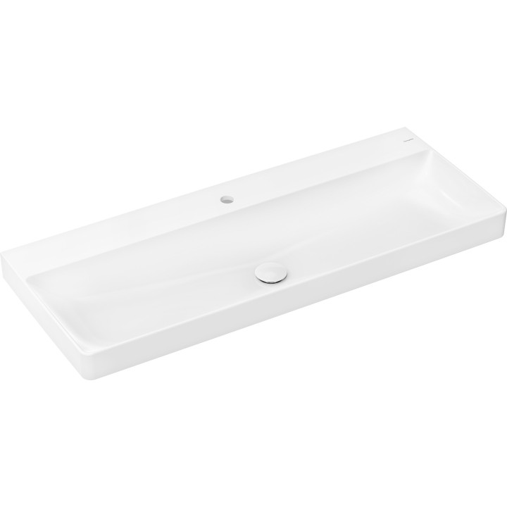 HG Xelu Q Umywalka wisząca 1200/480 z otworem na baterię, bez przelewu, SmartClean, Biały