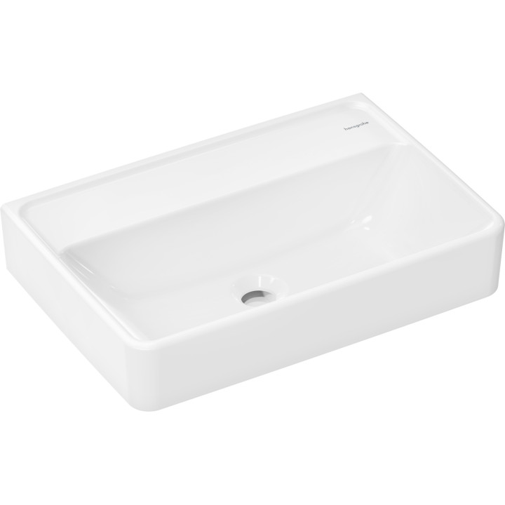 HG Xanuia Q Umywalka wisząca Compact 550/370 bez otworu na baterię, bez przelewu, SmartClean, Biały