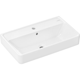 HG Xanuia Q Umywalka wisząca Compact 650/390 z otworem na baterię, z przelewem, SmartClean, Biały