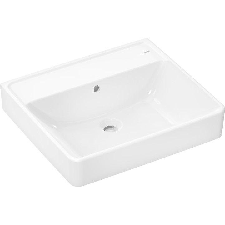 HG Xanuia Q Umywalka wisząca 550/480 bez otworu na baterię, z przelewem, SmartClean, Biały