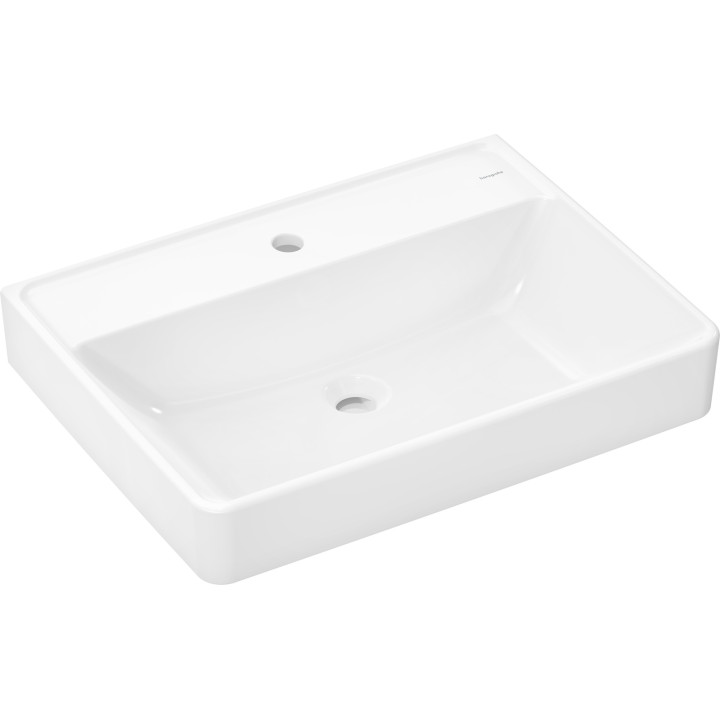 HG Xanuia Q Umywalka wisząca 650/480 z otworem na baterię, bez przelewu, SmartClean, Biały