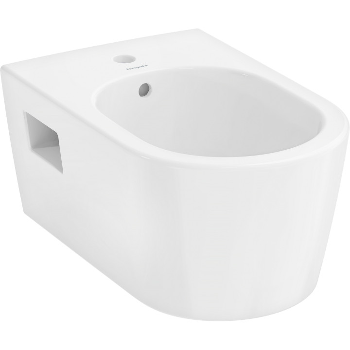 HG EluPura Original S Bidet wiszący 540 z otworem na baterię, z przelewem, SmartClean, Biały