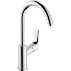Hansgrohe Logis Jednouchwytowa bateria umywalkowa 210 z obrotową wylewką i kompletem odpływowym z cięgłem, Chrom