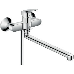 Hansgrohe Logis Q Jednouchwytowa bateria wannowa z długą wylewką, natynkowa, Chrom