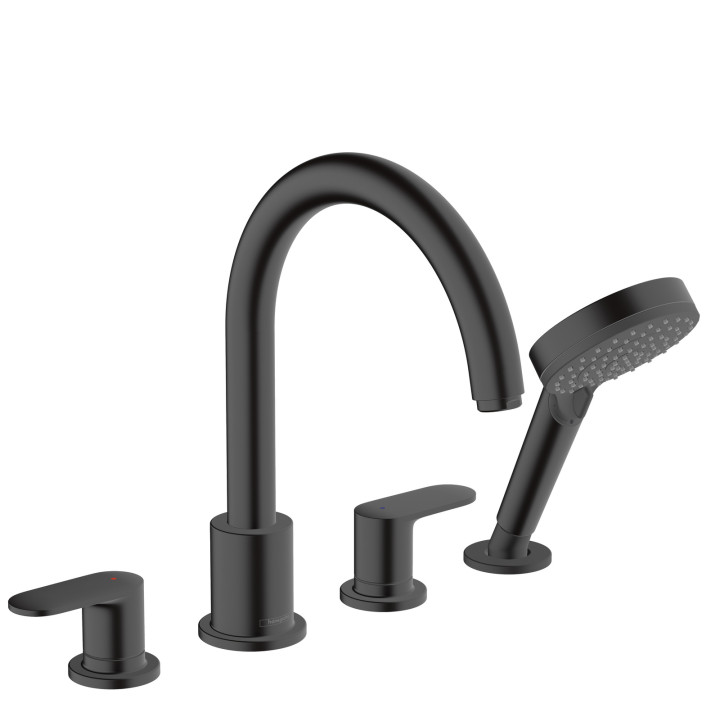 Hansgrohe Vernis Blend 4-otworowa bateria na brzeg wanny, Czarny