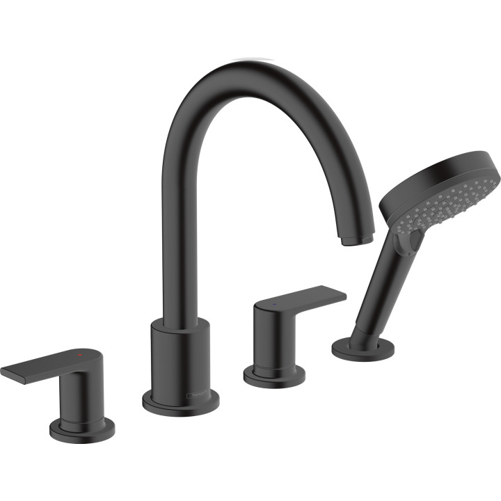 Hansgrohe Vernis Blend 4-otworowa bateria na brzeg wanny, Czarny