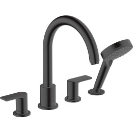 Hansgrohe Vernis Shape 4-otworowa bateria na brzeg wanny, Czarny